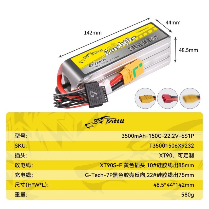 Tattu 3500mAh 6S 150C